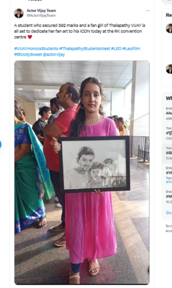 Vijay honors Students today at Neelangarai and Toppers are very happy to meet Thalapathy 