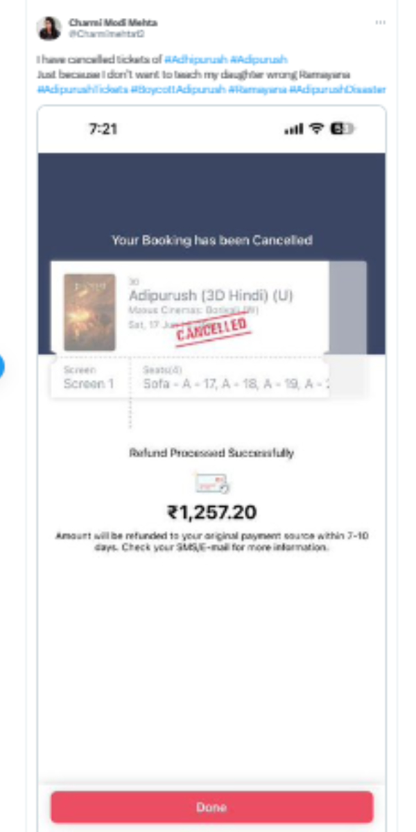 ”I don’t want to teach my daughter wrong Ramayana” - fans cancelled Adipurush tickets 