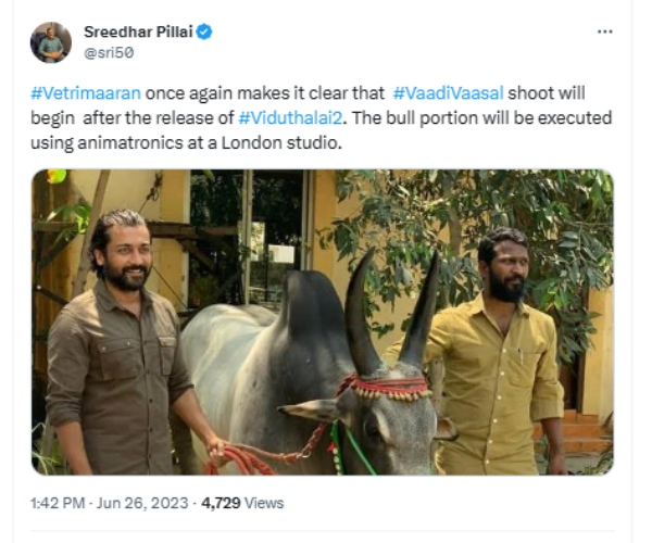 Director Vetri Maaran updates about Suryas Vaadi vaasal movie shooting Director Vetri Maaran updates about Suryas Vaadi vaasal movie shooting