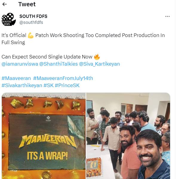 Actor Sivakarthikeyans Maaveeran movie shooting wrapped up completely 