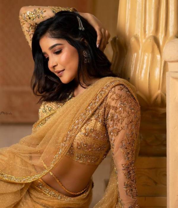 Actress sakshi agarwal cute saree photoshoot