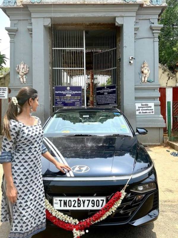 Super Singer fame Nithyashree buys her first car and share pics Super Singer fame Nithyashree buys her first car and share pics