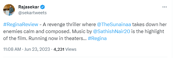 Regina Twitter Review: Sunaina shines with her incredible bold avatar 