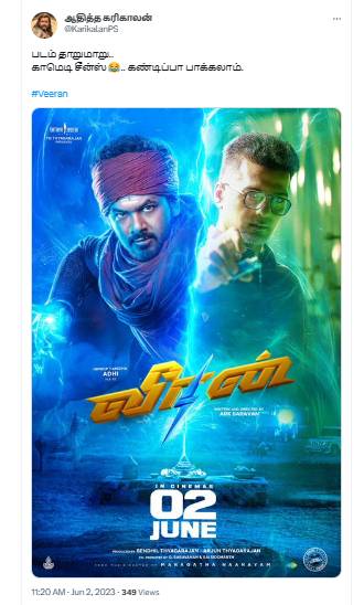 Veeran Twitter Review and Reactions in Tamil Veeran Twitter Review and Reactions in Tamil