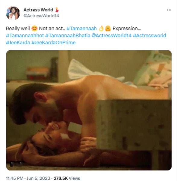 Tamannaah Bhatia erotica bed scenes trending in social media 