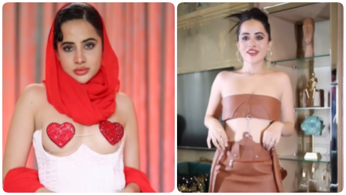 Uorfi Javed wears heart stickers as tops and covers her modesty 