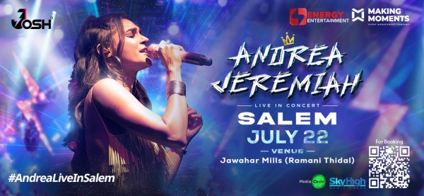 Andrea Jeremiah collab with Josh app and do live concert at Salem on July 22 