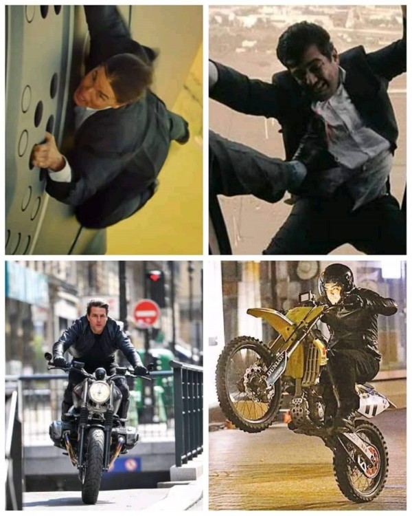  Ajith: Ajith and Tom Cruise Two stars who do their own risky Bike stunts