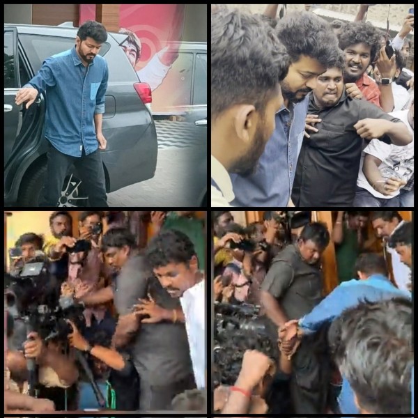 Vijays new look for Thalapathy 68 reveals in today political meet Vijays new look for Thalapathy 68 reveals in today political meet