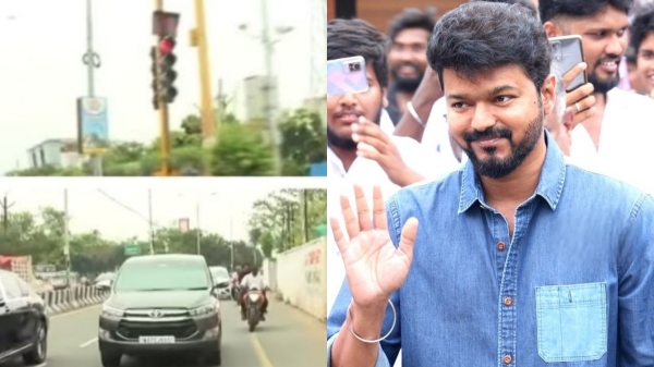Blue Sattai Maran trolls Actor Vijay for disobeying Traffic rules 