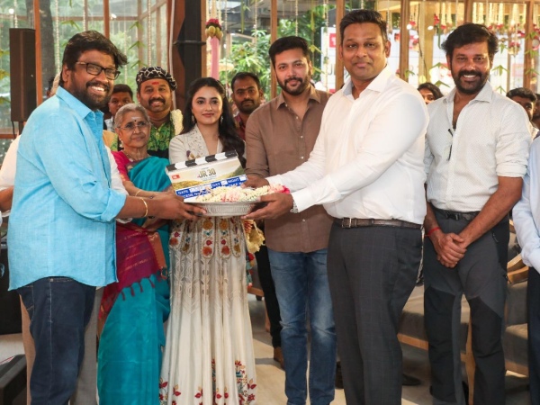 Actor Jayam Ravis JR32 movie Pooja videos released