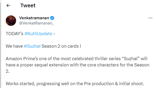 suspense thriller Suzhal web series second part coming soon 