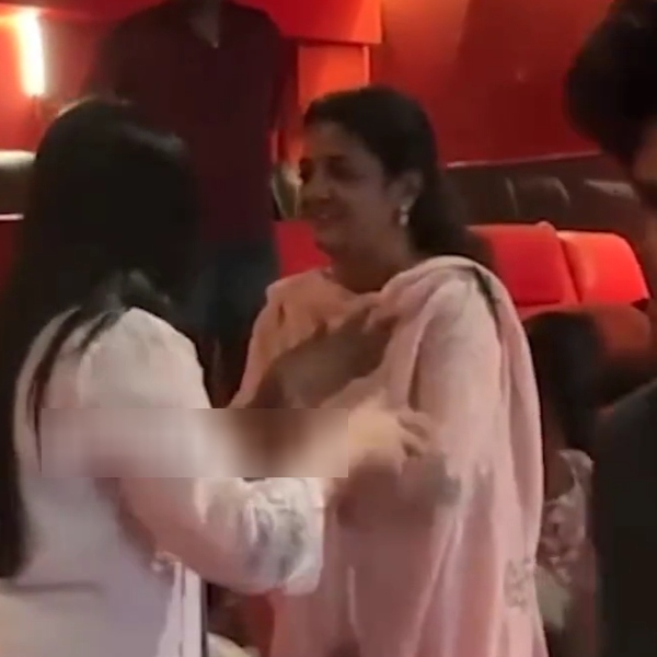 Sangeetha Vijay and Sivakarthikeyans wife Aarthi meets at theater Sangeetha Vijay and Sivakarthikeyans wife Aarthi meets at theater