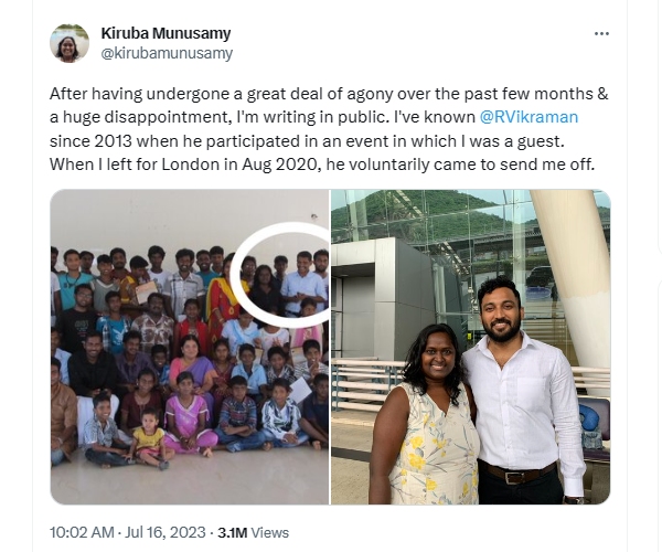 Kiruba Munusamy slams Bigg Boss Vikraman for his latest statement 