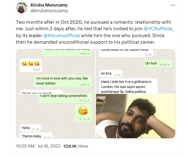 Kiruba Munusamy slams Bigg Boss Vikraman for his latest statement 