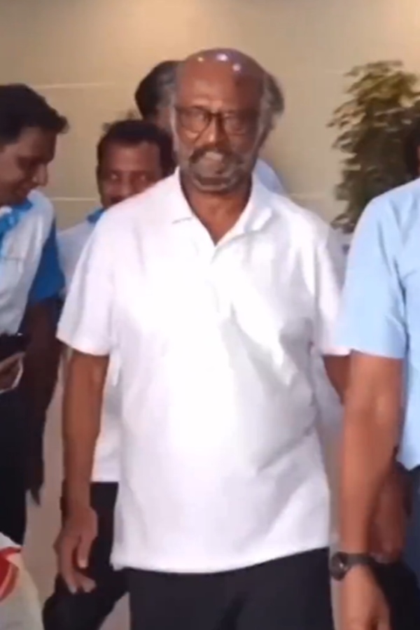 Actor Rajinikanth returns from Maldives to chennai after his vacation trip