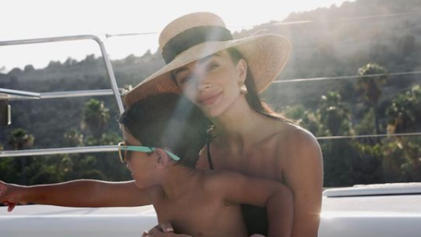 Actress Amy Jackson shares photos with her Son and Lover