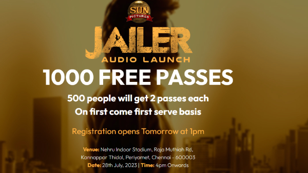Sun Pictures Announces 1000 Free Passes To Attend The Jailer Audio Launch 