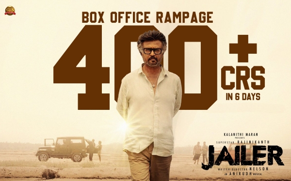 Jailer surpassed 400 Crore collection at Worldwide Box Office after 6 days of run Jailer surpassed 400 Crore collection at Worldwide Box Office after 6 days of run
