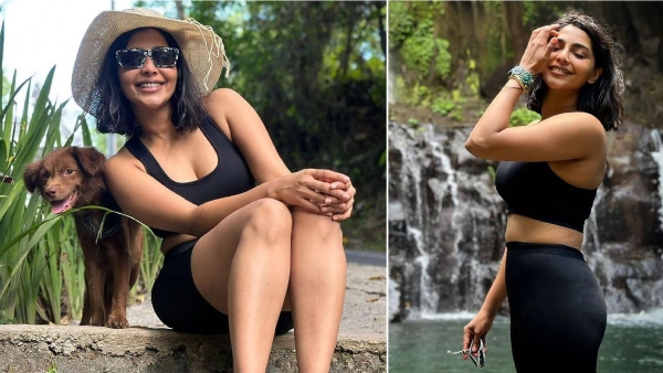 Aishwarya Lekshmi enjoys her holidays in Bali waterfalls