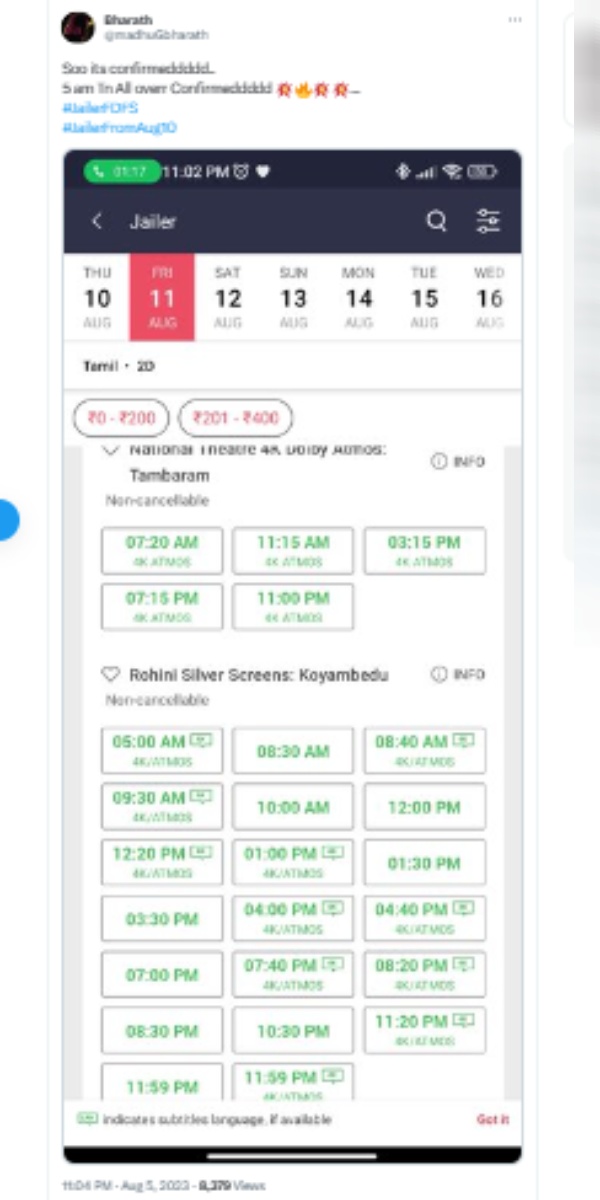 Rajinikanths Jailer Ticket booking starts and several shows getting houseful soon Rajinikanths Jailer Ticket booking starts and several shows getting houseful soon