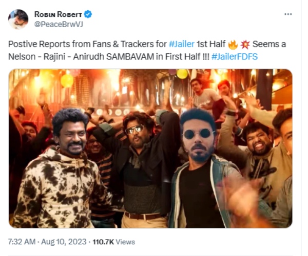 Super star Rajinikanth’s ‘Jailer’ Movie Twitter review in tamil