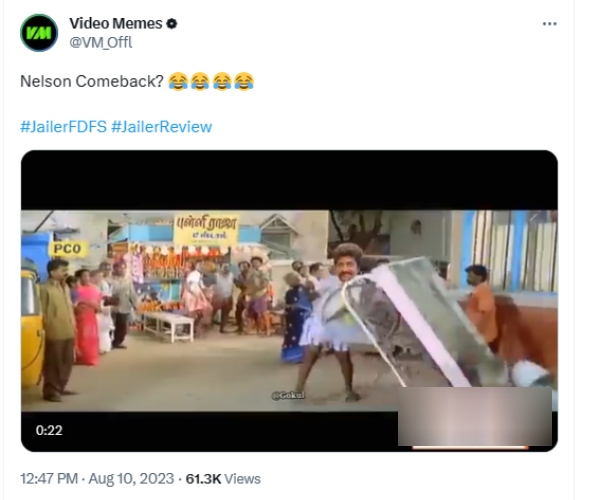 Nelson memes trending in social media after Jailer turns a Blockbuster 