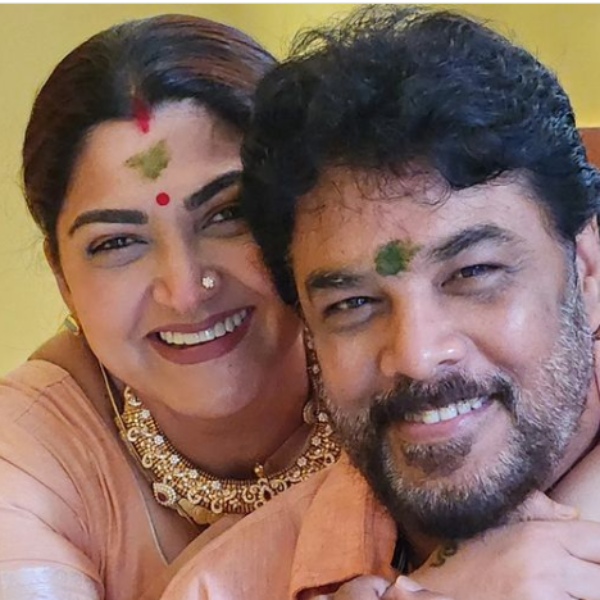 Kushboo kisses her husband Sundar C and shares some latest romantic pics 