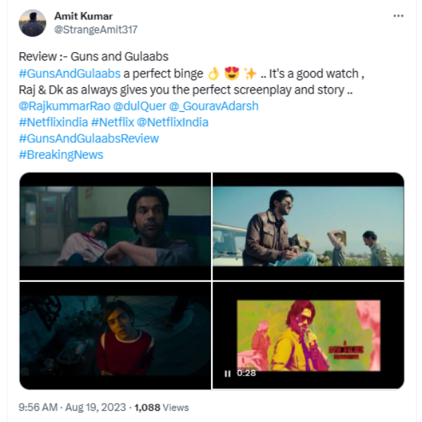 OTT: Guns and Gulaabs Twitter Review in Tamil is here