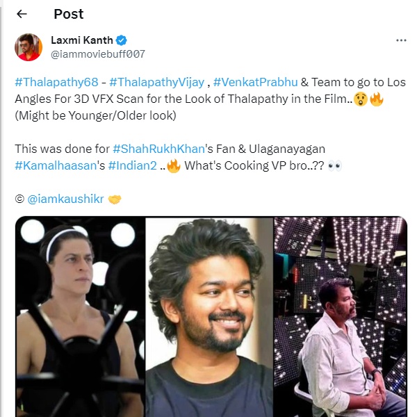 Actor Vijay, Venkat prabhu and team to go to Los Angels for Look test Actor Vijay, Venkat prabhu and team to go to Los Angels for Look test