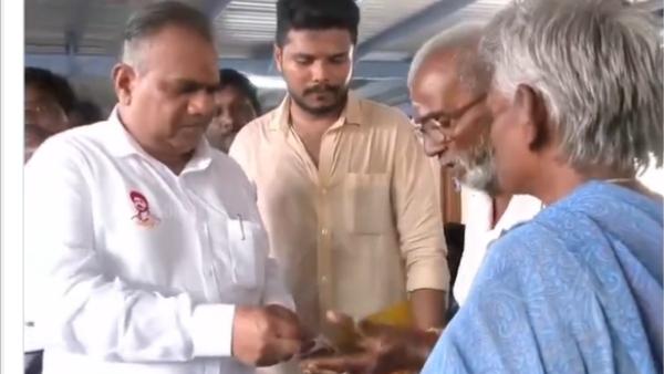 Bussy Anand helps old poor people at Vijay Makkal Iyakkam IT wing meeting today