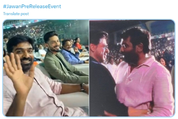 Jawan Pre Release Event: Shah Rukh Khan hugs Vijay Sethupathi and Kisses Anirudh Jawan Pre Release Event: Shah Rukh Khan hugs Vijay Sethupathi and Kisses Anirudh