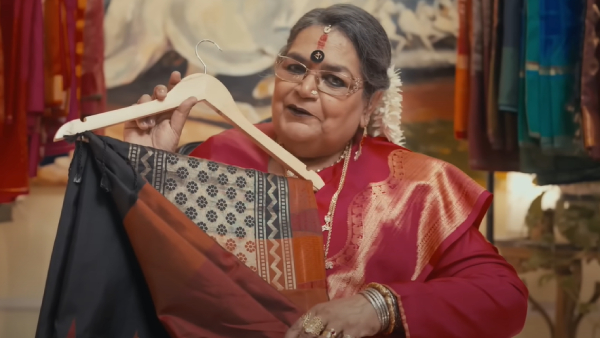 indian pop singer usha uthup rich silk saree collection