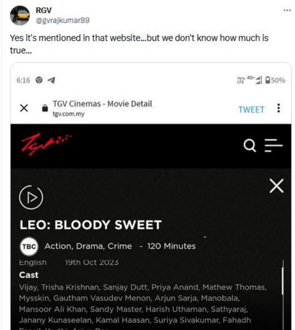 Vijays Leo also a LCU movie buzz trending after some proofs leaked