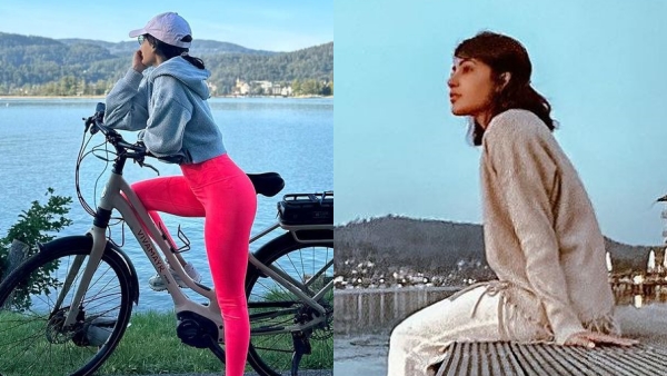 Samantha riding cycle in her vacation video trending now