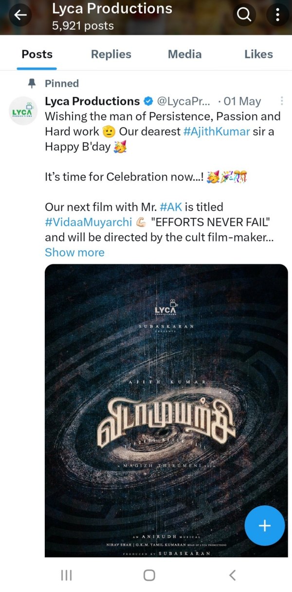  VidaaMuyarchi: Ajiths VidaaMuyarchi update is expected to be revealed soon