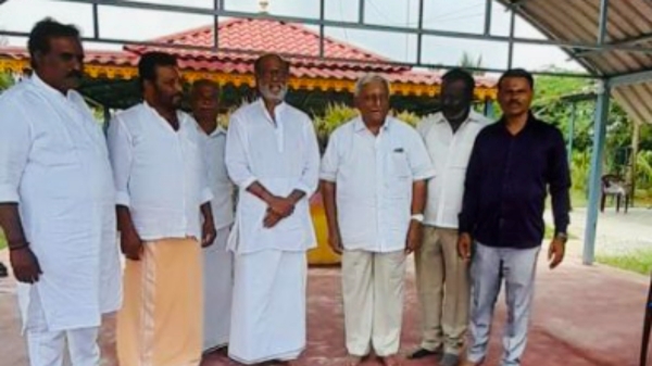  Rajini: Rajini visited his native and paid respects at his parents memorial