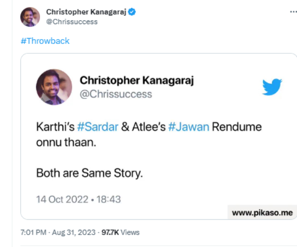  Jawan: Atlees Jawan and Karthis Sardar are the same story