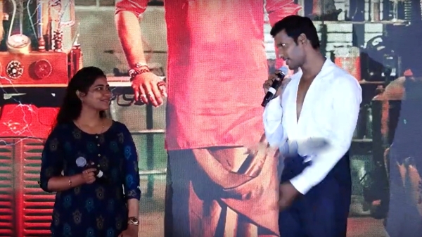 An emotional Moment at the trailer launch of Vishals Mark Antony 