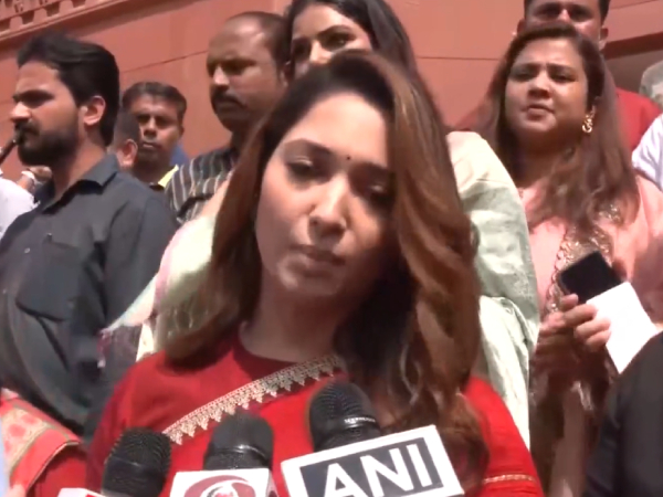 After Chandramukhi Kangana Ranaut now Jailer Tamannaah Bhatia visits New Parliament