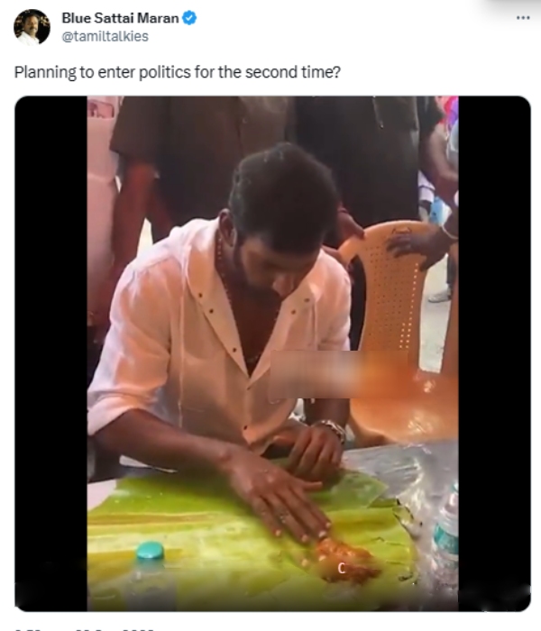 Director Blue sattai Maran asks questions about Actor Vishal