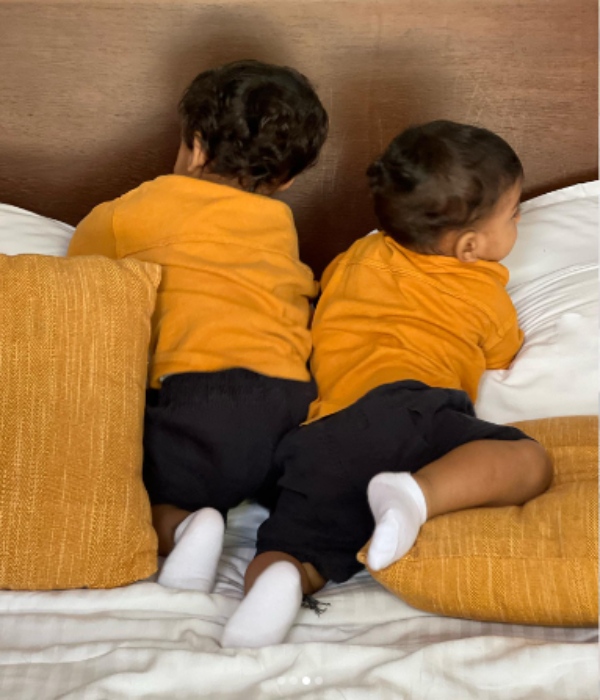 Nayanthara shares her twin sons latest photos Nayanthara shares her twin sons latest photos