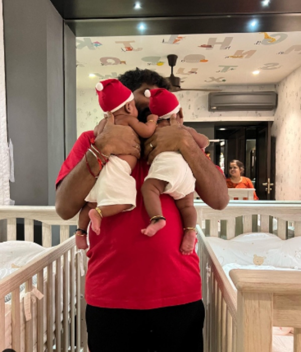 Nayanthara shares her twin sons latest photos Nayanthara shares her twin sons latest photos