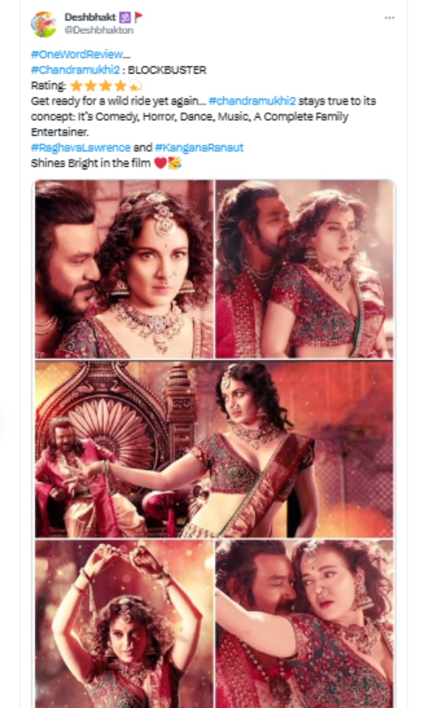 Raghava Lawrence and Kangana Ranauts Chandramukhi 2 Twitter Review in Tamil is here Raghava Lawrence and Kangana Ranauts Chandramukhi 2 Twitter Review in Tamil is here