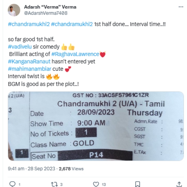 Raghava Lawrence and Kangana Ranauts Chandramukhi 2 Twitter Review in Tamil is here Raghava Lawrence and Kangana Ranauts Chandramukhi 2 Twitter Review in Tamil is here