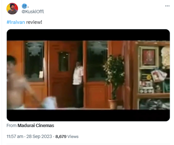 Jayam Ravi and Nayanthara starrer Iraivan Movie Twitter Review in Tamil