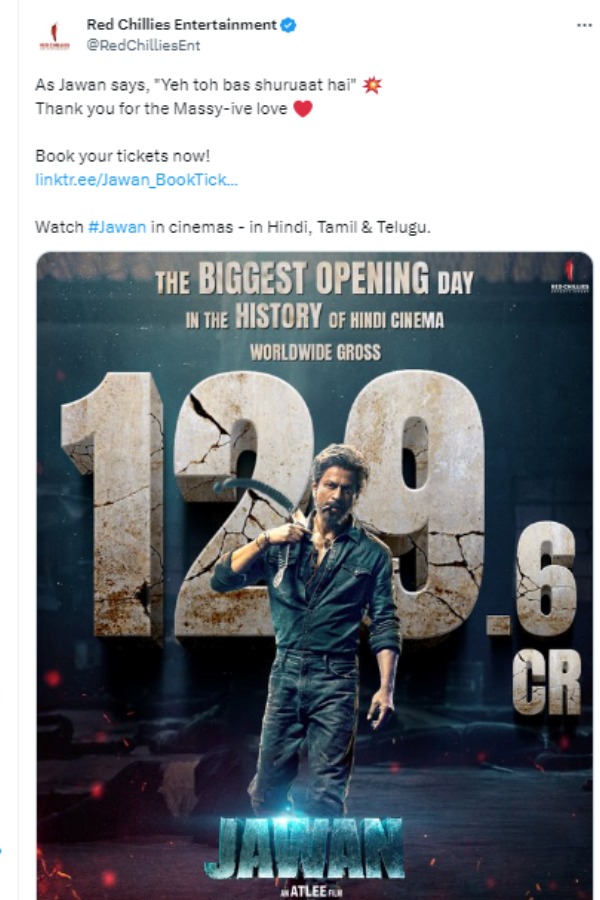  Jawan Box Office: Shah Rukh Khans Jawan collected Rs 130 crore on its first day 