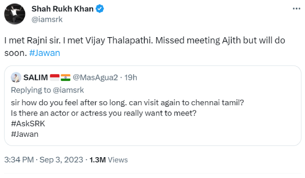 Shah Rukh Khan on Ajith: Shah Rukh Khan wants to meet Ajith who is coming back to Chennai Shah Rukh Khan on Ajith: Shah Rukh Khan wants to meet Ajith who is coming back to Chennai