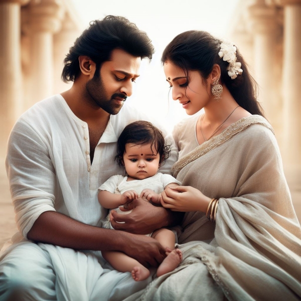 Prabhas and Anushka Shetty married and had kids AI created photos trending