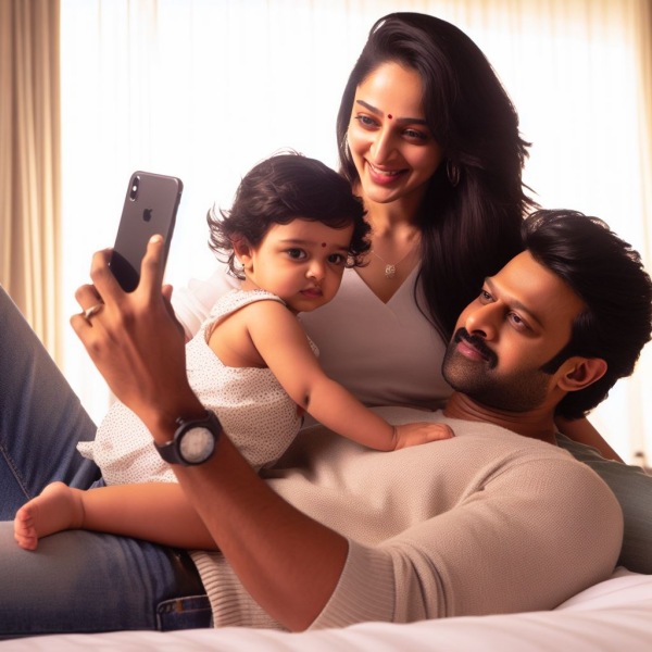 Prabhas and Anushka Shetty married and had kids AI created photos trending